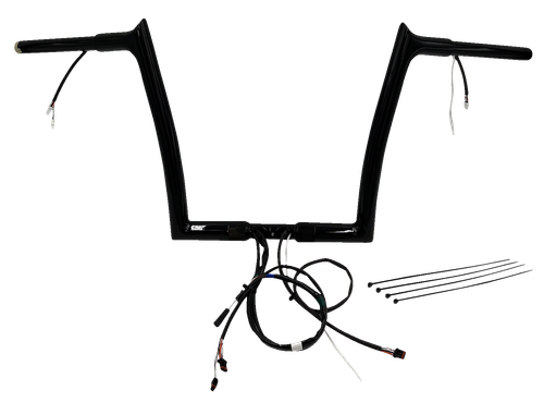 FAT BAGGERS INC. EZ Install Wired 1-1/4" Pointed Top Handlebar Kit - 12" - Black 902912-B