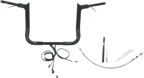 FAT BAGGERS INC. EZ Install Wired 1-1/2" Pointed Top Handlebar Kit - 12" - Black 812012-B