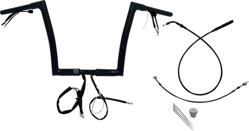 FAT BAGGERS INC. 1-1/4" EZ Install Flat Top Handlebar - 12" - Black 749912-B