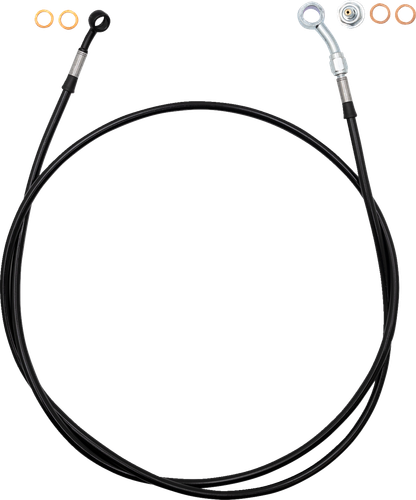 FAT BAGGERS INC. EZ Install Brake Line - 65" - Black Braid 110065-B
