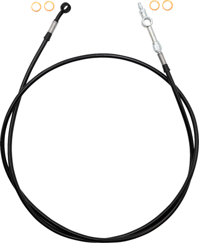 FAT BAGGERS INC. EZ Install Brake Line - 66" - Black Braid 120066-B