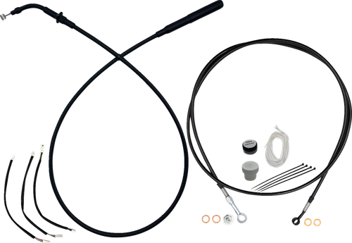 FAT BAGGERS INC. EZ Install Kit - 10" Handlebars - Upper Clutch - Full Length - Black 249010-B
