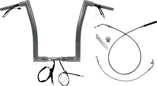 FAT BAGGERS INC. 1-1/2" EZ Install Flat Top Handlebar - 16" - Chrome 649916