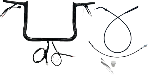 FAT BAGGERS INC. 1-1/4" EZ Install Pointed Top Handlebar - 12" - Black 949012-B