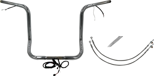 FAT BAGGERS INC. EZ Install Wired 1-1/4" Round Top Handlebar Kit - 16" - Chrome 902516