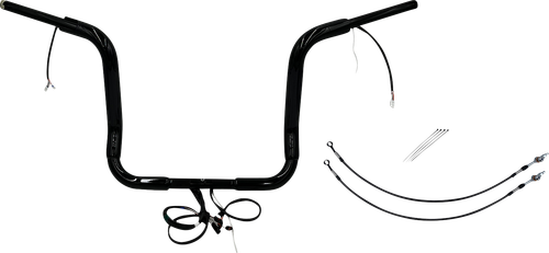 FAT BAGGERS INC. EZ Install Wired 1-1/2" Round Top Handlebar Kit - 14" - Black 801514-B