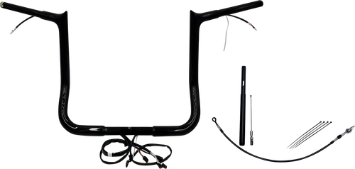 FAT BAGGERS INC. EZ Install Wired 1-1/4" Pointed Top Handlebar Kit - 14" - Black 912014-B