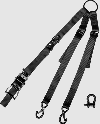 3 Way 1.5" Ratchet Tie Down Black 1/Pk