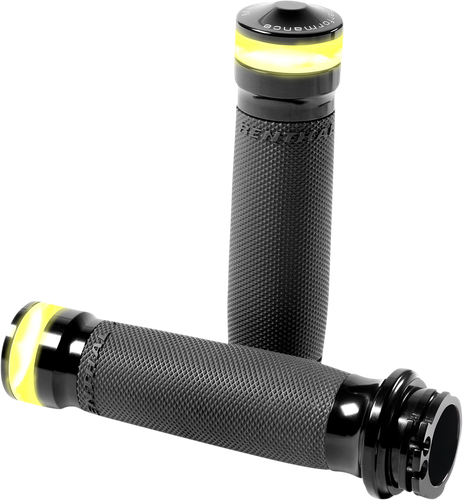 PERFORMANCE MACHINE (PM) Vision Series Contour LED Turn Signal Grips - Cable - Black 0063-2101M-B
