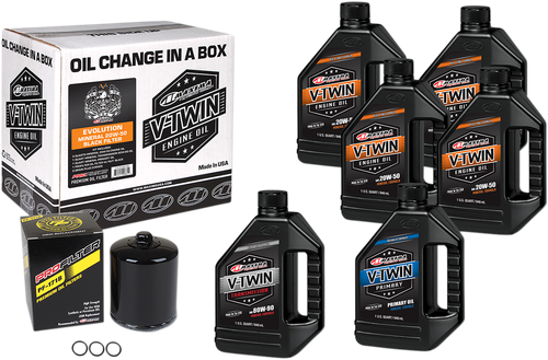 MAXIMA RACING OIL Evolution Mineral 20W-50 Oil Change Kit - Black Filter 90-069016PB