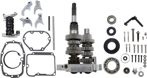 BAKER DRIVETRAIN Gear Set - Overdrive/6-Speed - Polished - Softail/Dyna/FXR OD6-401S-02