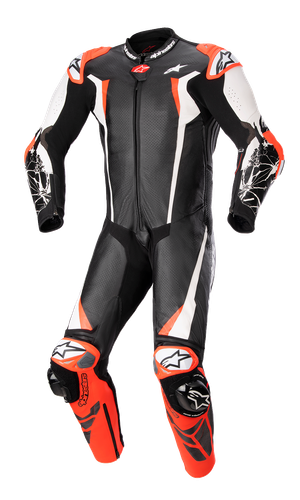 ALPINESTARS Racing Absolute v2 1-Piece Leather Suit - Black/White/Red Fluo - US 40 / EU 50 3156323123150