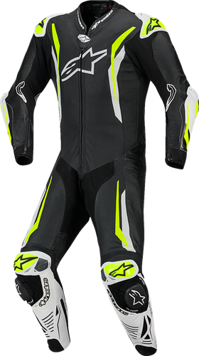 ALPINESTARS GP Tech v5 1-Piece Leather Suit - Black/White/Yellow Fluo - US 46 / EU 56 3150226-125-56