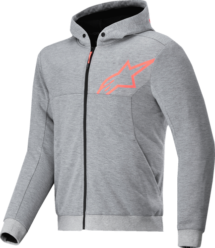ALPINESTARS Chrome v2 Sport Hoodie - Heather Gray/Red Fluo - 2XL 4200325-9199-2XL