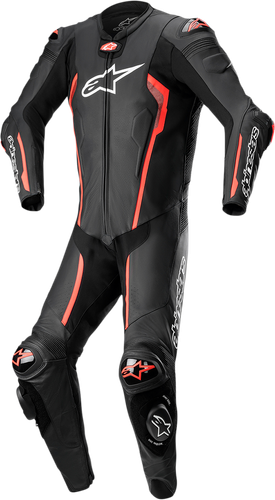 ALPINESTARS Missile v2 1-Piece Leather Suit - Black/Red Fluo - US 50 / EU 60 3150122-1030-60