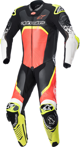 ALPINESTARS GP Tech v4 Leather Suit - Black/Red/Yellow Fluo - US 46 / EU 56 3156822-1355-56