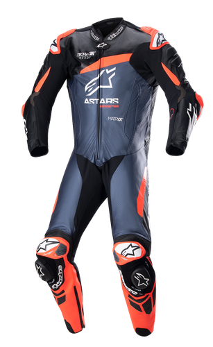 ALPINESTARS GP Plus v4 Leather Suit - Black/Red Fluo/Dark Blue - US 46 / EU 56 3150523135756
