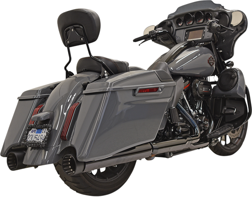 BASSANI XHAUST DNT Straight Can Mufflers for M8 CVO - Chrome/Black 1F73DNT5