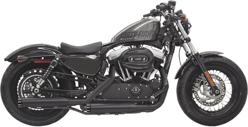 BASSANI XHAUST Firepower Series Slip-On Mufflers - Black - Fluted - Sportster 1X27TB