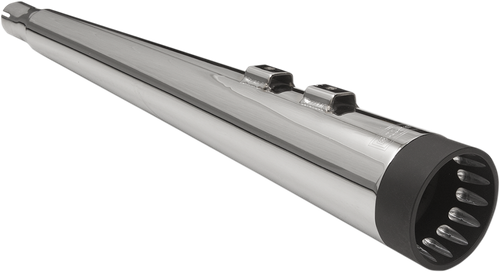 BASSANI XHAUST DNT® Megaphone Slip-On Mufflers - Chrome/Black - '95-'16 FL 1F57DNT5