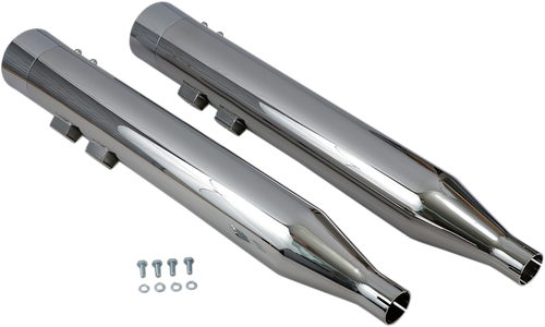 BASSANI XHAUST DNT Straight Can Mufflers for '95-'16 FL - Chrome 1F7DNT6