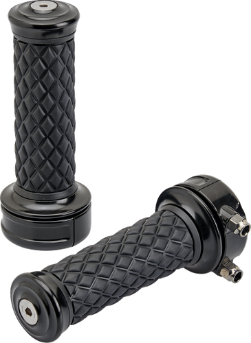 BILTWELL Alumicore Grips - Custom - Black 6606-201-01