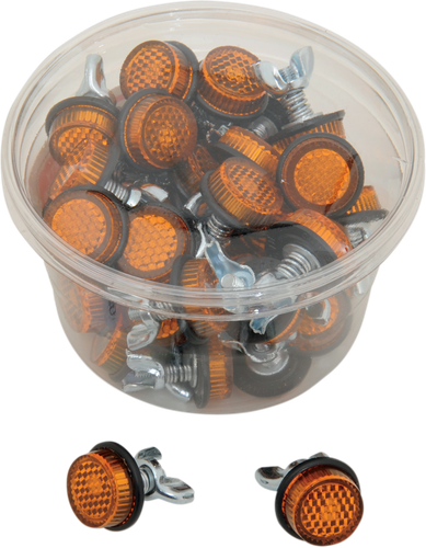 CHRIS PRODUCTS License Plate Reflectors - 40 Pack Tub - Amber CH40A