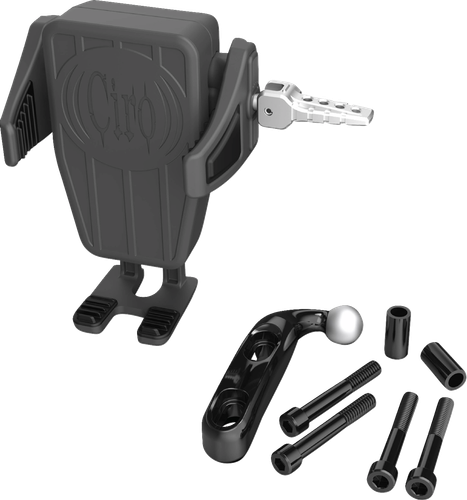 CIRO Gen 2 Cybercharger® Phone Holder - Black - Chrome Offset Perch Mount 55310