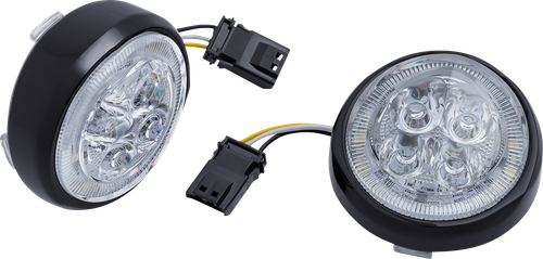 CIRO Turn Signal Insert - Front - Black/Clear 45423