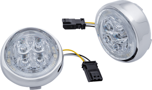 CIRO Turn Signal Insert - Front - Chrome/Clear 45403