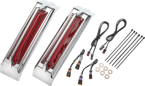 CIRO Filler Panel Tail Lights - Red Lens - Chrome 42052