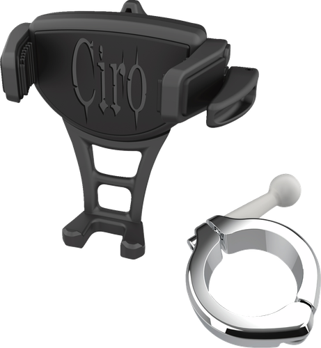 CIRO Constrictor Phone Holder - Black - Chrome 1-1/2" Handlebar Mount 50356