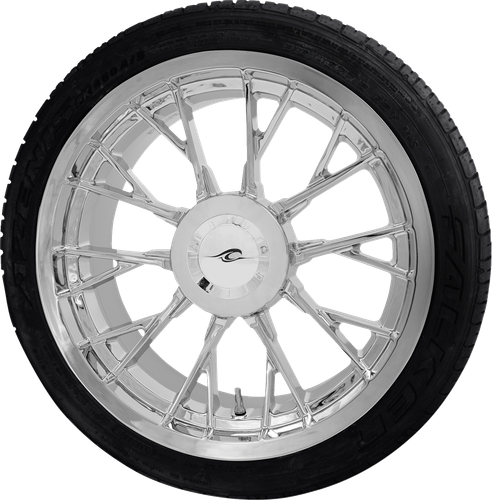 COASTAL MOTO Marlin 3D Rear Wheel - Chrome (18") | FalkenTire 215/45R18 - Trike PKG-MAR-187T-CH