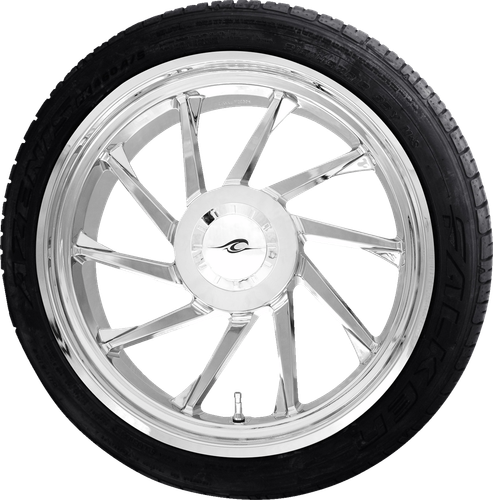 COASTAL MOTO Hurricane 3D Rear Left Wheel - Chrome (18") | Falken Tire (215/45ZR18) PKG-HURL-187T-CH