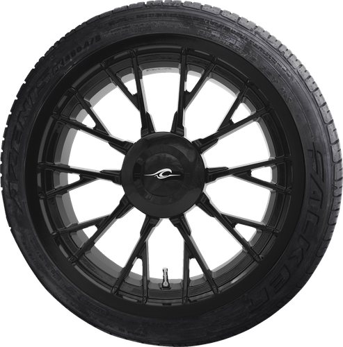 COASTAL MOTO Marlin 3D Rear Wheel - Solid Black (18") | Falken Tire 215/45R18 - Trike PKG-MAR-187T-SB