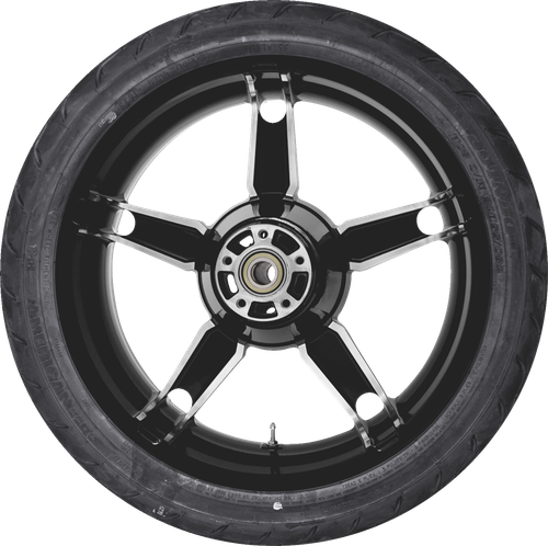 COASTAL MOTO Daytona Rear Wheel - Black Cut (18") | Dunlop AE Tire (180/55B18) PKG-DAY185BC-24ABST