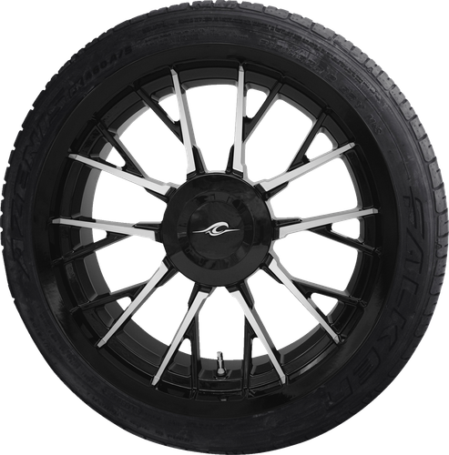 COASTAL MOTO Marlin 3D Rear Wheel - Black Cut (18") | Falken Tire 215/45R18 - Trike PKG-MAR-187T-BC