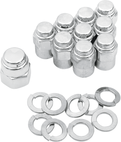 COLONY Cap Nuts with Washers - Transmission/Kicker Cover - Hex - '36-'85 Harley-Davidson 8752-19