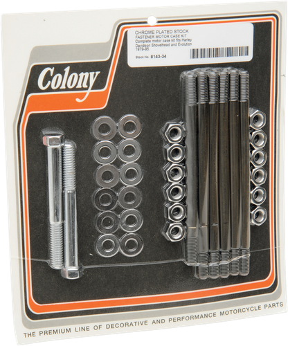 COLONY Hardware Kit - Motor Case Studs - Chrome - '79-'98 Harley-Davidson 8143-34