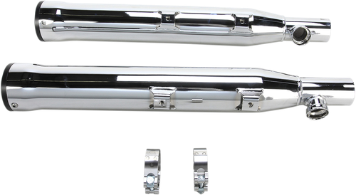 COBRA Slip-On Mufflers with Race Pro Tips - 3" - Chrome - '00-'06 FXST/B/C/S, FLST/C 6054