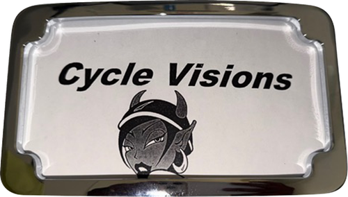 CYCLE VISIONS License Plate Frame - Curved - 3-Hole - without Light - Chrome CV4642