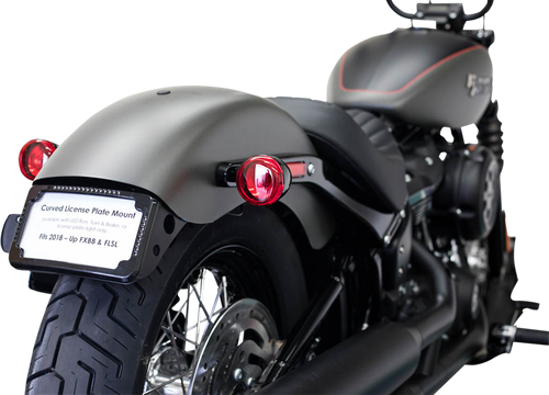 CYCLE VISIONS License Plate Relocation Kit - Slick Signals - LED - Curved - Black - '18-'19 FLSL/FXBB CV-4653B