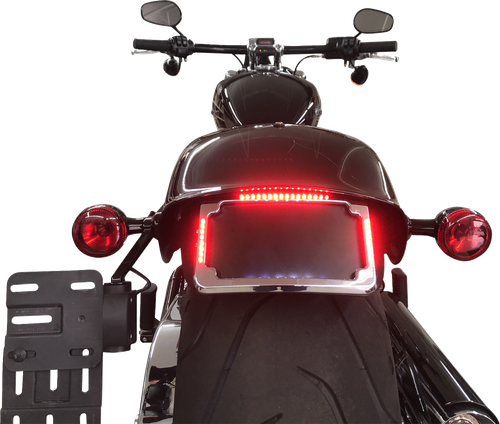 CYCLE VISIONS Relocation Kit - License Plate - with Light - Chrome CV4666