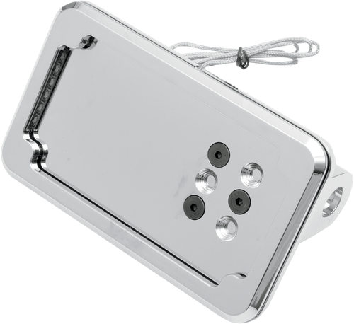 CYCLE VISIONS Horizontal License Plate Mount with Light - Chrome - '86-'07 FLST/FXST CV-4600LH