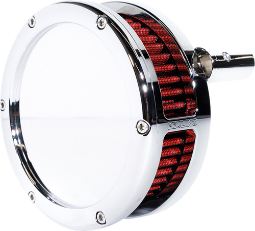 FEULING PARTS Slim BA Air Cleaner Kit - Chrome - Red Filter - '08-'17 Twin Cam 5457-S