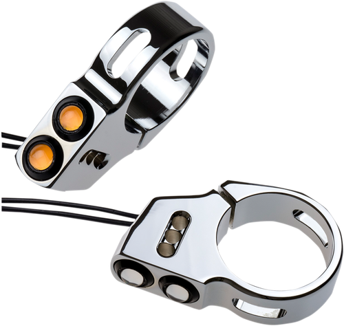 JOKER MACHINE Rat Eye LED Turn Signals - 41 mm - Chrome 05-200-2C