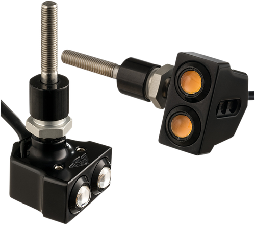 JOKER MACHINE Rat Eye Mirror-Mount Turn Signals - Dual - Black 05-216B