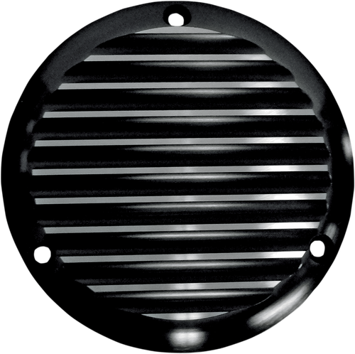 JOKER MACHINE Derby Cover - Finned - Black - 3 Hole 06-98TC