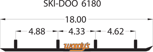 WOODY'S Wear Bar - Trail Blazer IV™ Flat-Top® - 6" - 60° - Ski-Doo TSD4-6180