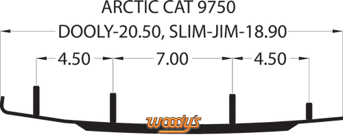 WOODY'S Dooly™ Runners - 4" - 90° - Arctic Cat DA4-9750
